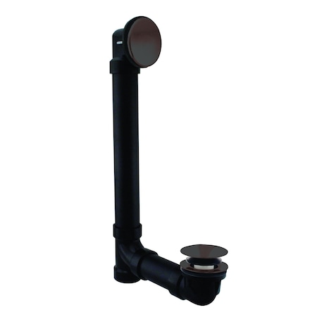 Westbrass Sch. 40 ABS Bathtub Trim with Tip-Toe Drain and No-Hole Elbow Cover, Oil Rubbed Bronze 493144H-12